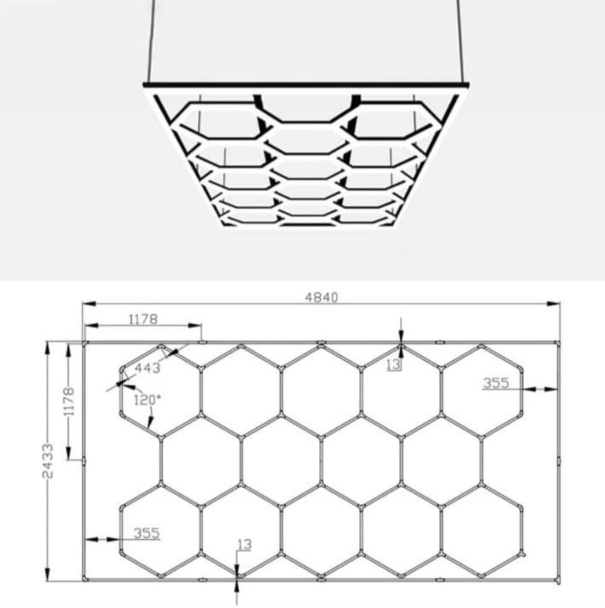 Lámpara LED de techo geométrica