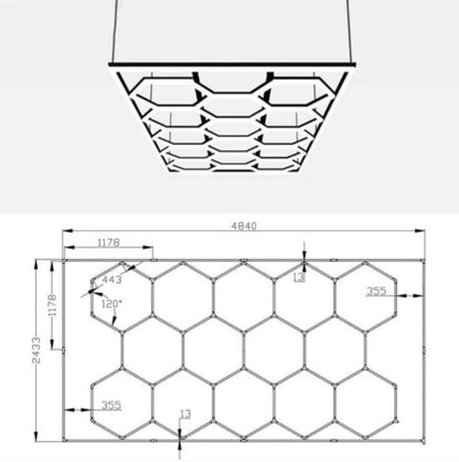 Lámpara LED de techo geométrica